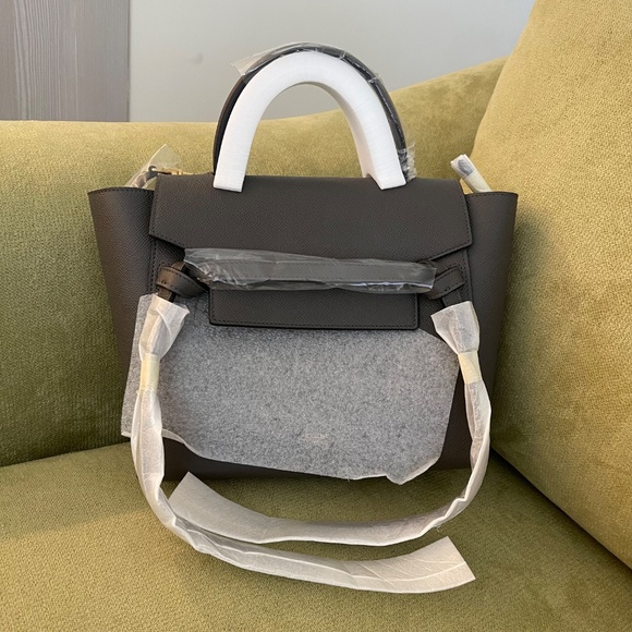 NWT. CELINE MICRO BELT BAG IN GRAINED CALFSKIN. COLOR: GREY - Picture 2 of 10